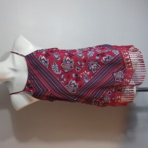 SMALL flower print adjustable straps, ribbon tie, sleveless tank halter top SOHO